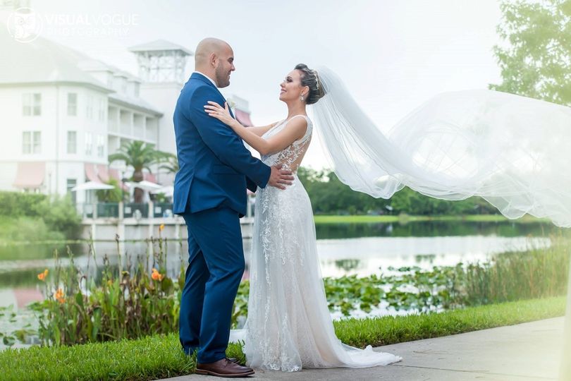Bride and groom together at Bohemian Hotel
