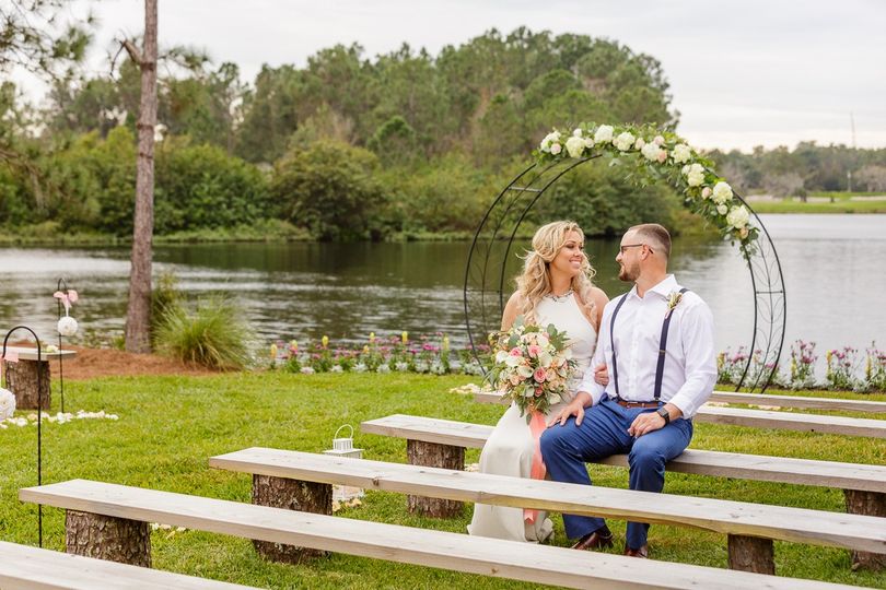 wedding couple at Falcon's Fire